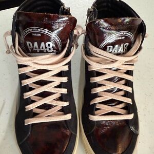 P448 High-Top Sneakers with Pink and Black Accents